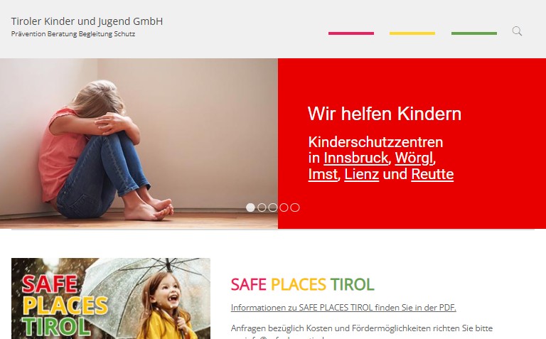 Tiroler Kinder und Jugend GmbH Website